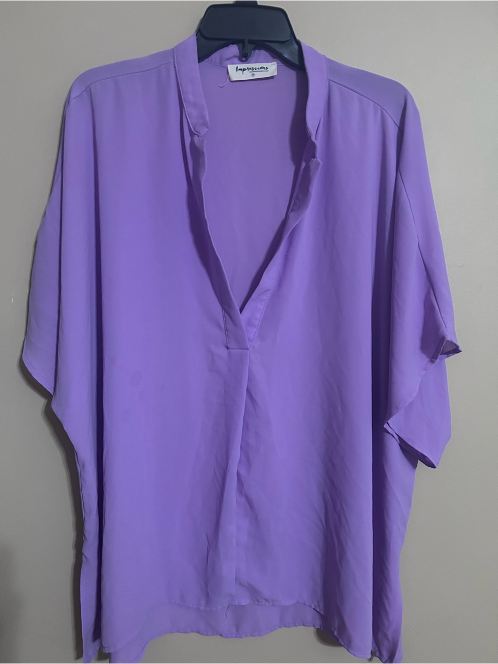 Impressions Lilac Split-Neck Tunic Top